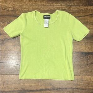 Lime Green Sag Harbor Petite Medium Short Sleeved Women's Top
